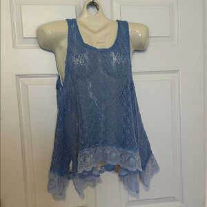 Simply Noelle Blue Lace Tank Top